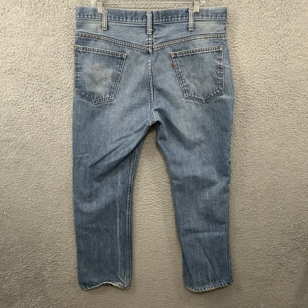 Vintage Levis Jeans Mens 38x30 Blue Denim 646 Bell Bottoms Flares 70s Orange Tab